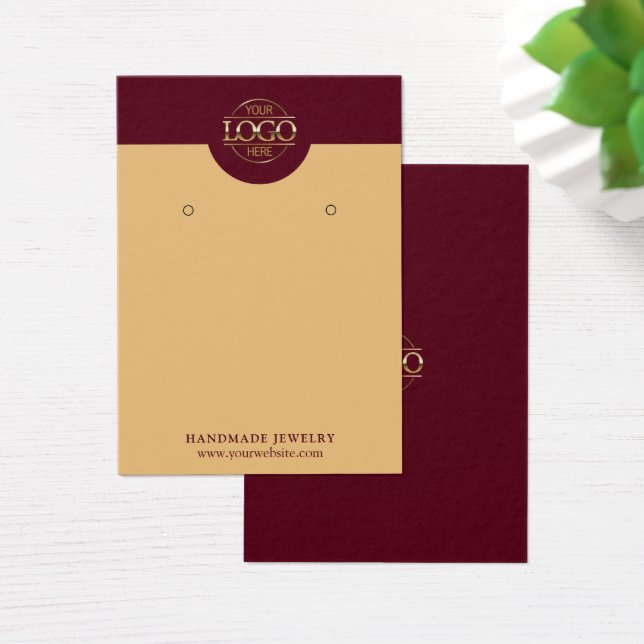 Stylish Simple Burgundy Red Jewellery Display Card (Desk)