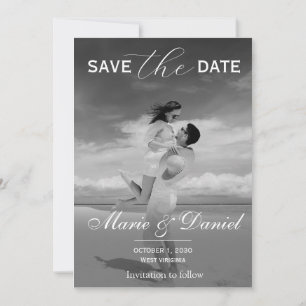 Stylish Simple Full Photo Double-sided Save The Da Save The Date