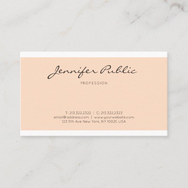 Stylish Simple Graphic Design Professional Plain Business Card (Front)