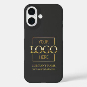 Stylish Simple Gray Business Company Logo Apple iPhone 16 Case