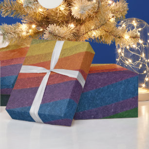 Stylish Simple Metallic Inspired Rainbow Wrapping Paper