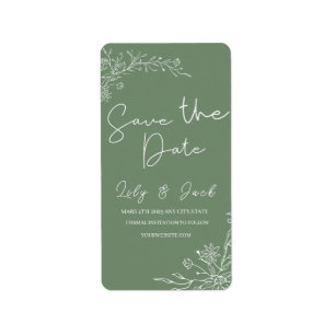 Stylish simple minimal Elegant modern sage green Label