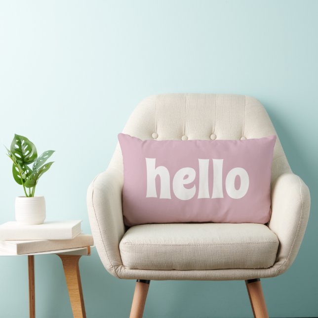 STYLISH SIMPLE MODERN CUSTOM HELLO PALE WINE LUMBAR PILLOW (Chair)