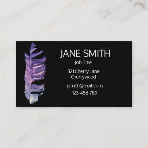Stylish simple modern feather art customisable business card