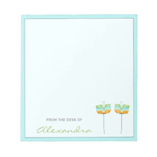 Stylish Simple Modern Flowers Personalized Notepad