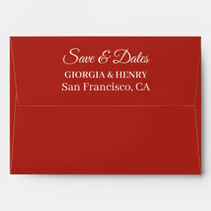 STYLISH SIMPLE MODERN MINIMLIST DARK RED WEDDING ENVELOPE
