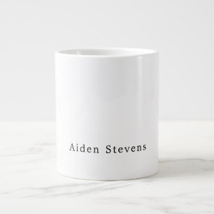 Stylish Simple Plain Black & White Minimalist Large Coffee Mug