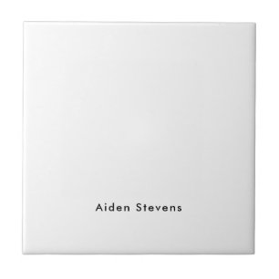 Stylish Simple Plain Black & White Minimalist Tile