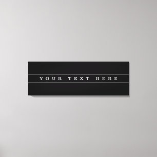 Stylish Simple Text & Thin Stripes Canvas Print