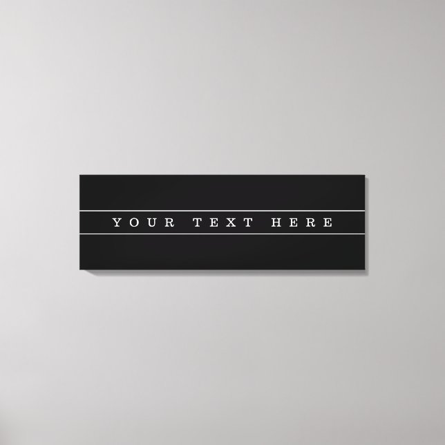 Stylish Simple Text & Thin Stripes Canvas Print (Front)