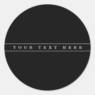 Stylish Simple Text & Thin Stripes Classic Round Sticker