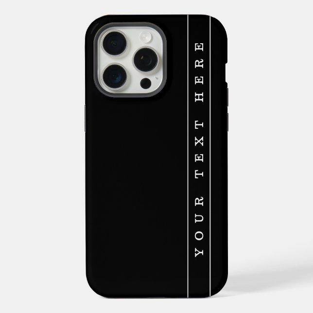 Stylish Simple Text & Thin Stripes iPhone Case (Back)