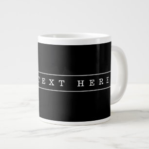 Stylish Simple Text & Thin Stripes Large Coffee Mug