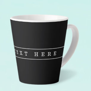 Stylish Simple Text & Thin Stripes Latte Mug