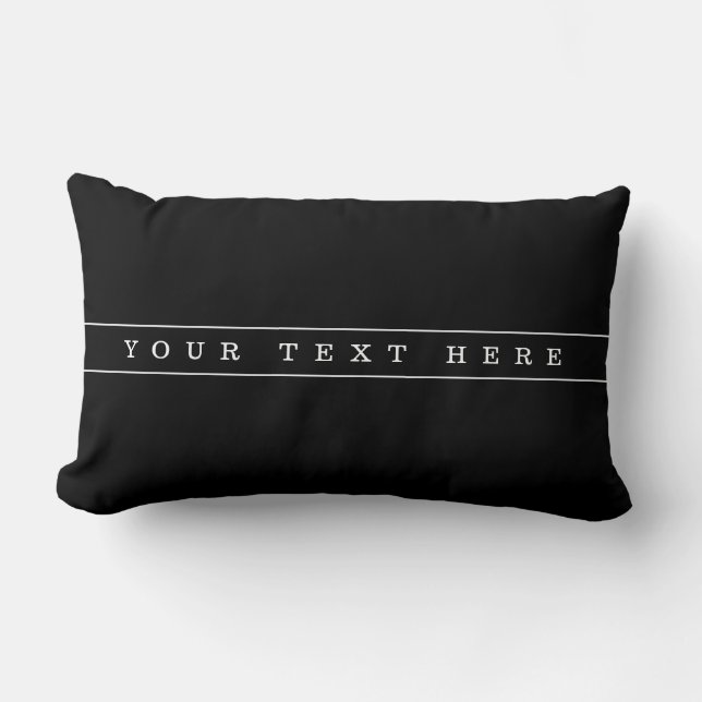 Stylish Simple Text & Thin Stripes Lumbar Pillow (Front)