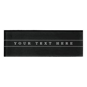 Stylish Simple Text & Thin Stripes Name Tag