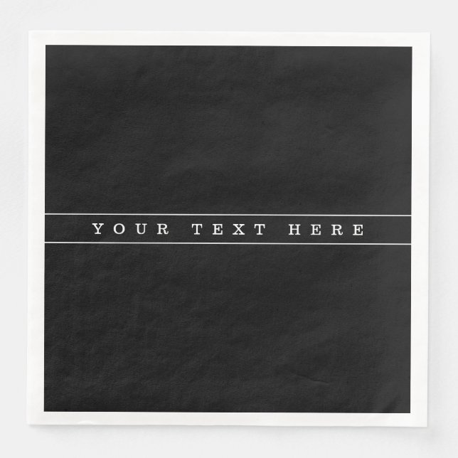 Stylish Simple Text & Thin Stripes Napkin (Front)