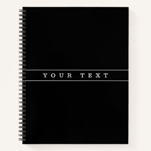 Stylish Simple Text & Thin Stripes Notebook