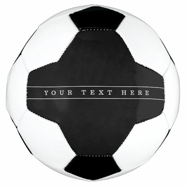 Stylish Simple Text & Thin Stripes Soccer Ball (Front)