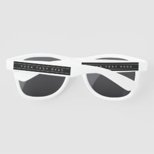 Stylish Simple Text & Thin Stripes Sunglasses