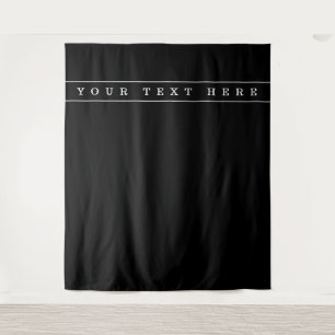 Stylish Simple Text & Thin Stripes Tapestry