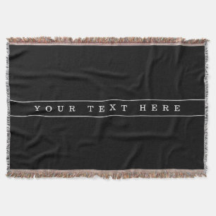Stylish Simple Text & Thin Stripes Throw Blanket