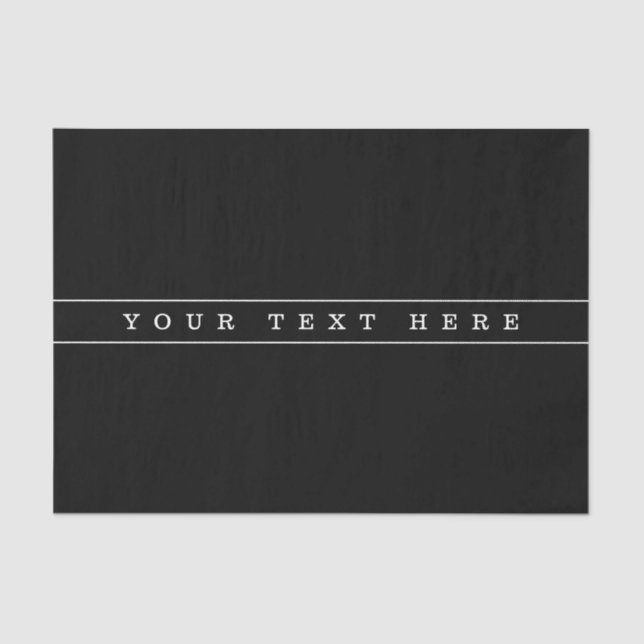 Stylish Simple Text & Thin Stripes Tissue Paper (Front)