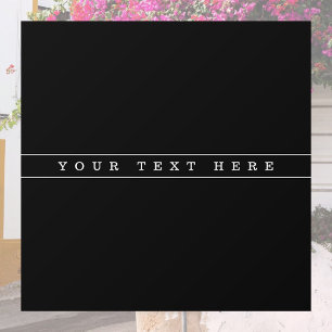 Stylish Simple Text & Thin Stripes Window Cling