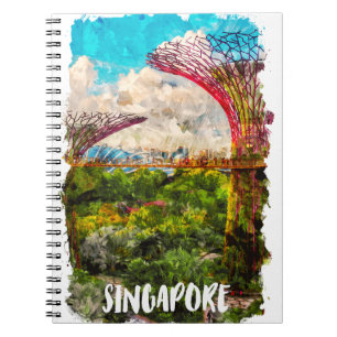 Stylish Singapore Asia Watercolor Travel Notebook