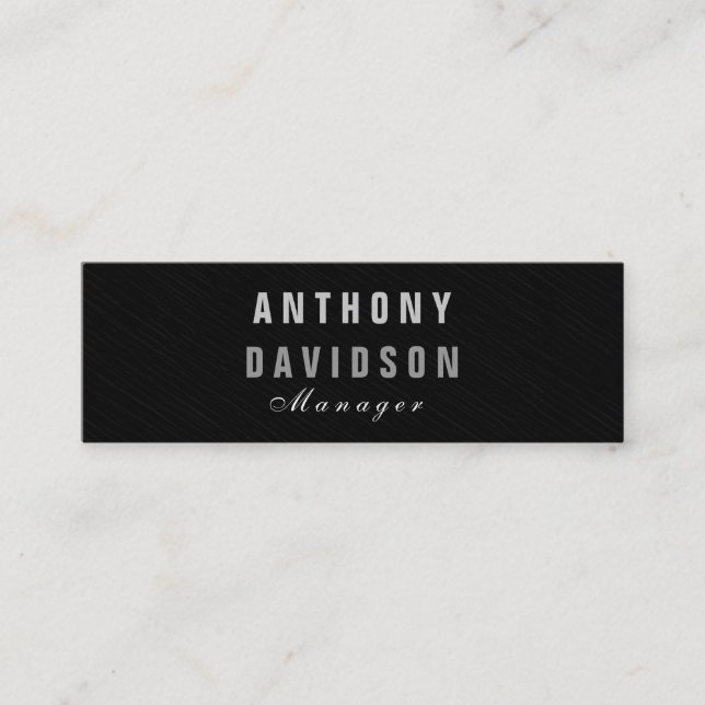 Stylish Skinny Grey Manager Business Card (Front)