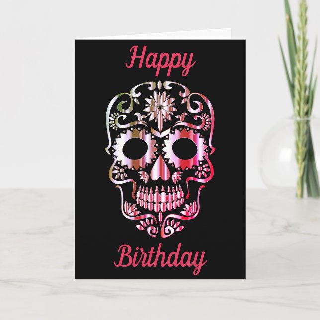 Stylish skull alternative birthday card (Front)