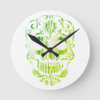 Stylish skull clock