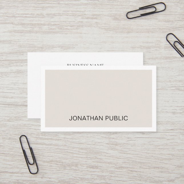 Stylish Sleek Design Modern Plain Professional Business Card (Front/Back In Situ)