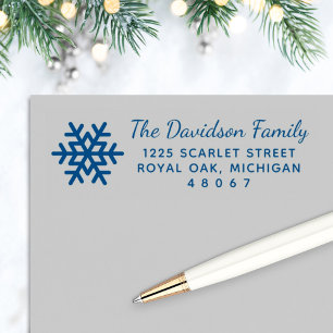 Stylish Snowflake   Holiday Return Address Self-inking Stamp
