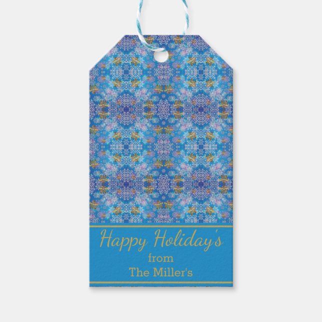 Stylish Snowflakes Gift Tags (Front)