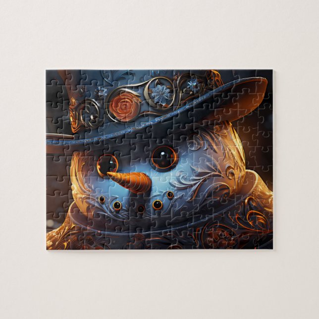 Stylish Snowman Puzzle (Horizontal)