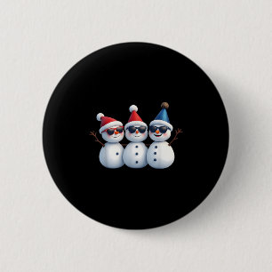 Stylish Snowmen In Winter Wonderland 3 Snowmen Fri 2 Inch Round Button