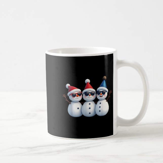Stylish Snowmen In Winter Wonderland 3 Snowmen Fri Coffee Mug (Right)