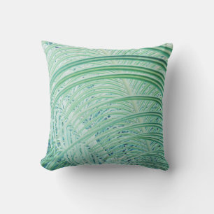 Stylish Soft Green Plant Palm Leaf Throw Pillow