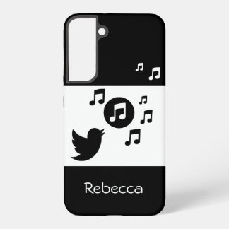 Stylish Songbird Black and White Personalized Samsung Galaxy Case