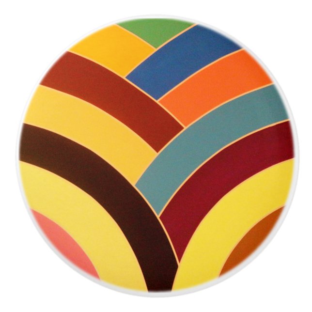 stylish sophisticated modern chevrons ceramic knob (Front)