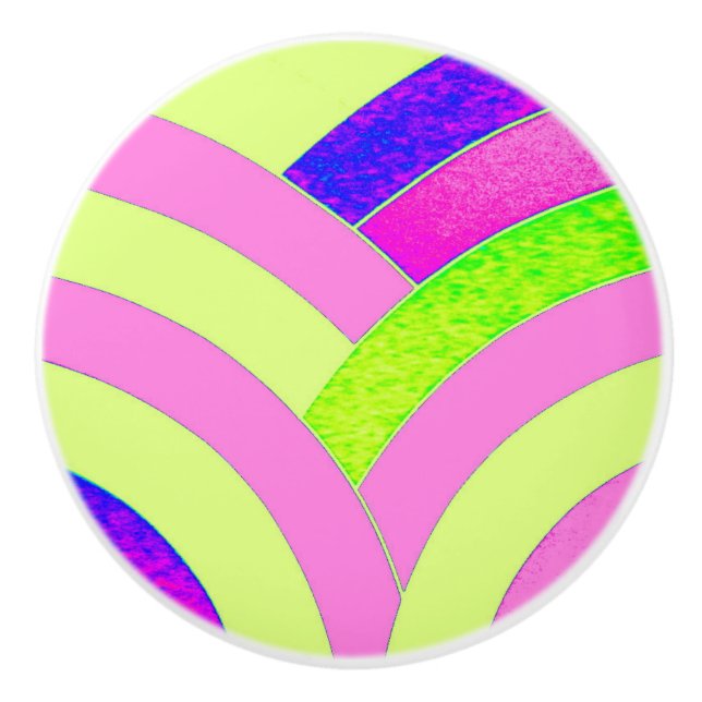 stylish sophisticated modern chevrons ceramic knob (Front)