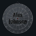 Stylish & Sophisticated Onyx Black Monogram Dartboard<br><div class="desc">A perfect fusion of aesthetics and style. This design showcases a sleek and modern onyx colour background with an elegant darker black shade for your name, creating a striking and sophisticated monogram design. Customize them with your name or any preferred text, transforming them into a one-of-a-kind representation of your unique...</div>