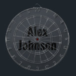 Stylish & Sophisticated Onyx Black Monogram Dartboard<br><div class="desc">A perfect fusion of aesthetics and style. This design showcases a sleek and modern onyx colour background with an elegant darker black shade for your name, creating a striking and sophisticated monogram design. Customize them with your name or any preferred text, transforming them into a one-of-a-kind representation of your unique...</div>
