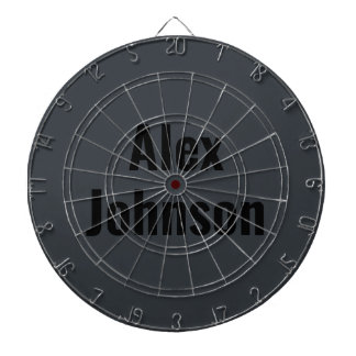 Stylish & Sophisticated Onyx Black Monogram Dartboard
