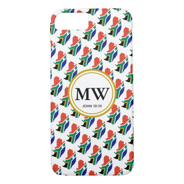 Stylish SOUTH AFRICA Abundant Life Monogram Case-Mate iPhone Case (Back)