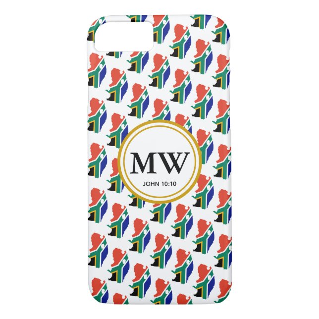 Stylish SOUTH AFRICA Abundant Life Monogram Case-Mate iPhone Case (Back)