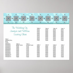 Stylish Southwest Turquoise Wedding Seating Chart