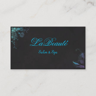 Stylish Spa Floral Blue Turquoise Business Card