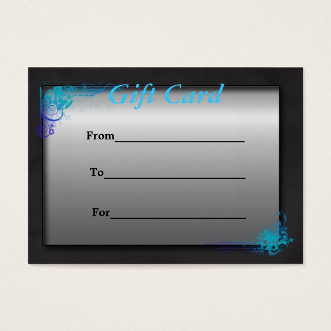 Stylish Spa Floral Blue Turquoise Gift Card (Front)